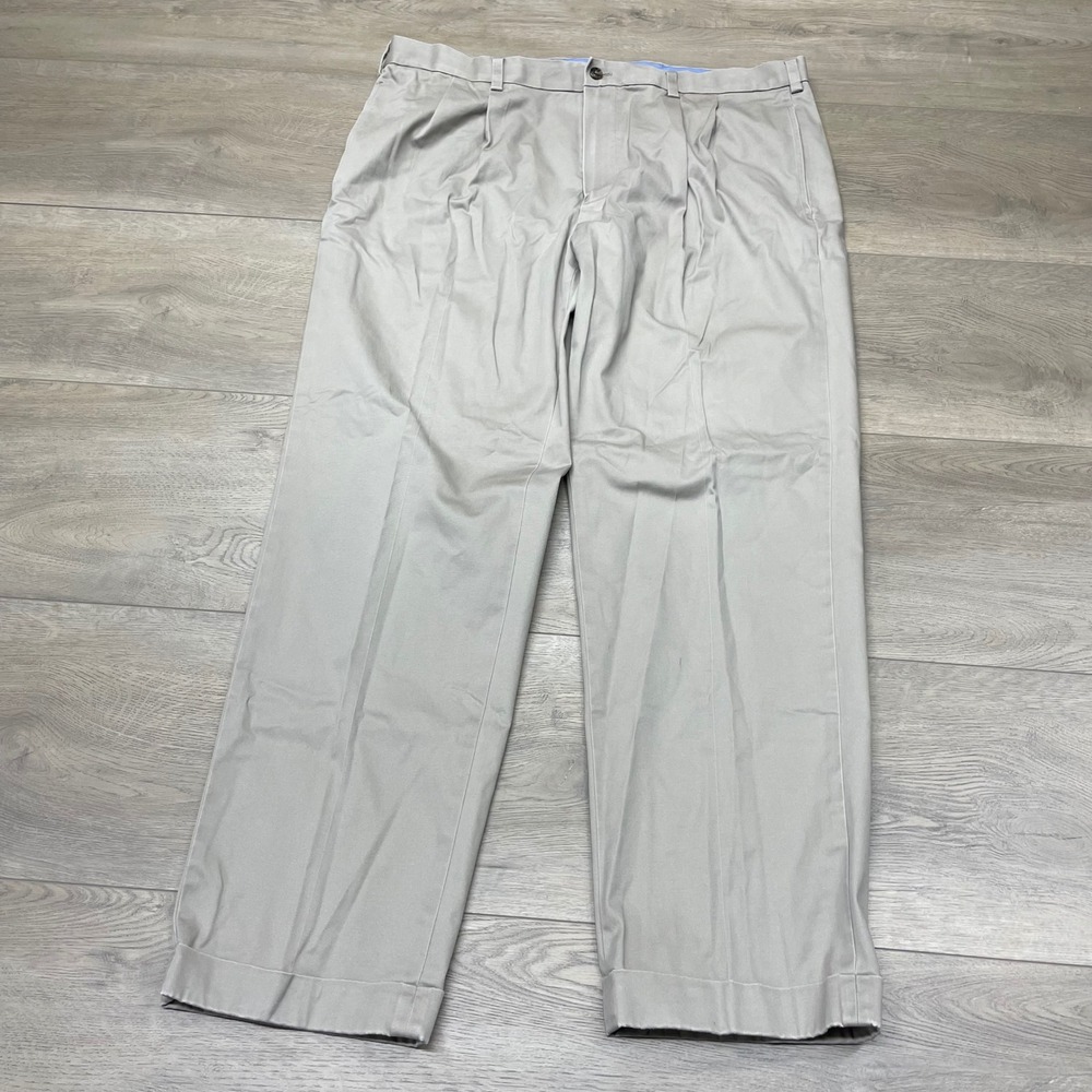 Brooks Brothers Elliot Fit Chino Pants Mens 40x32 Tan Advantage Stretch Pleated